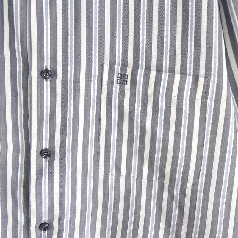 Logo Embroidery Stripe Shirt - NEWSED