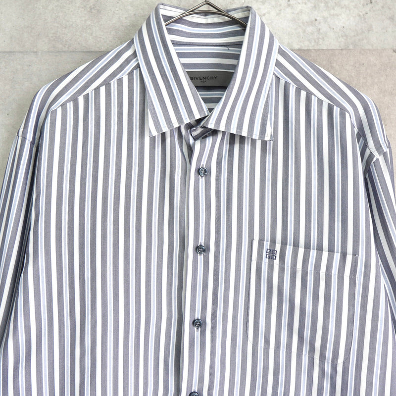 Logo Embroidery Stripe Shirt - NEWSED
