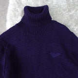 Logo Embroidery Turtleneck Sweater - NEWSED