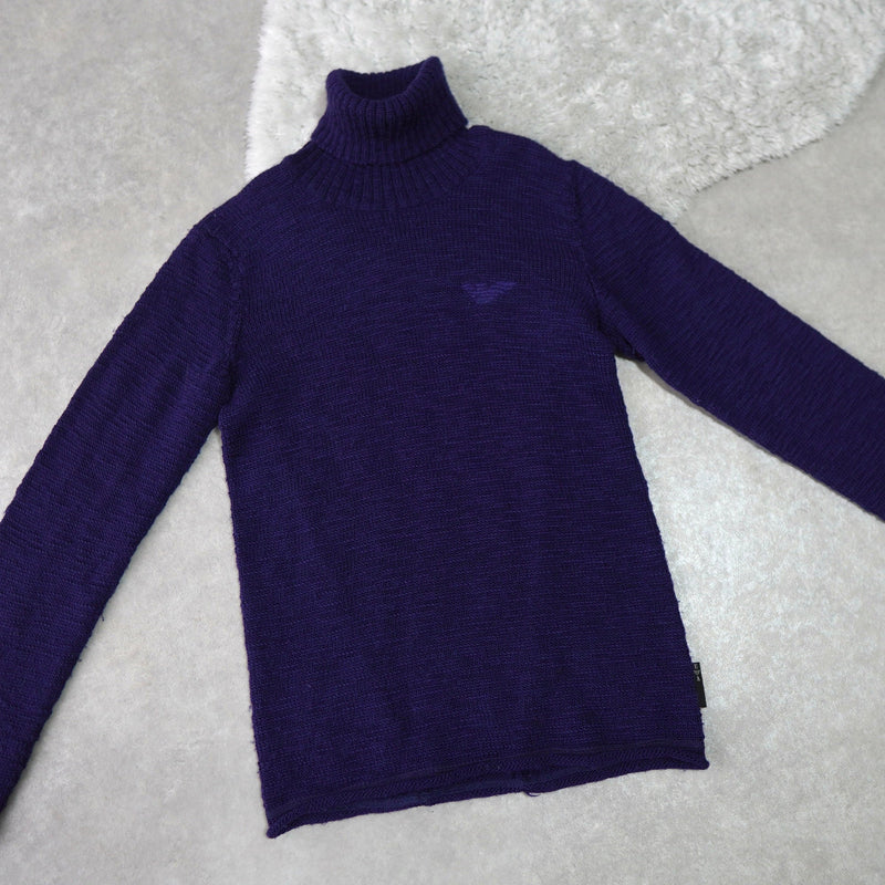 Logo Embroidery Turtleneck Sweater - NEWSED