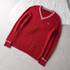 Logo Embroidery V-neck Sweater