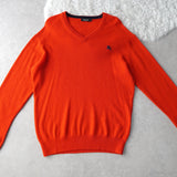 Logo Embroidery V - neck Sweater - NEWSED