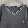 Logo Embroidery V-neck Sweater