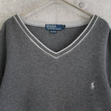 Logo Embroidery V - neck Sweater - NEWSED