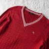 Logo Embroidery V-neck Sweater