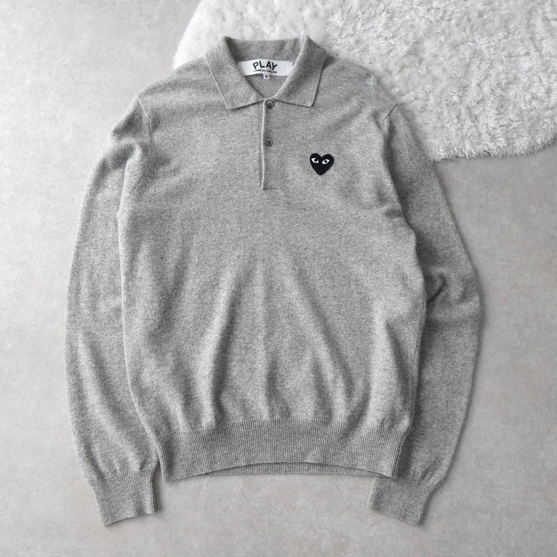 Logo Pactch Polo Sweater - NEWSED