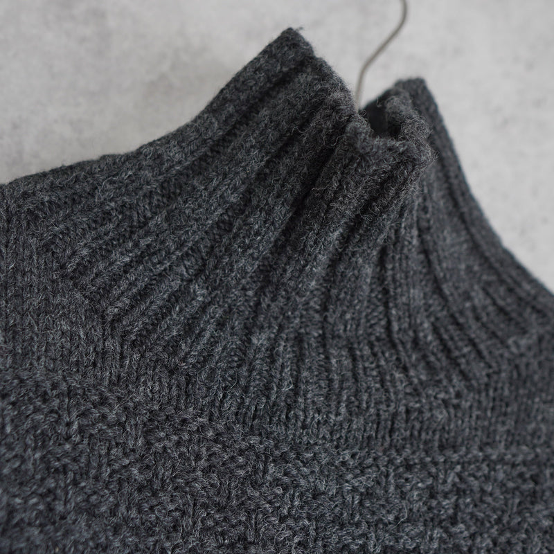 Logo Patch Bottle - neck Sweater - NEWSED