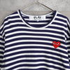 Logo Patch Stripe Long Sleeve Tee Shirt