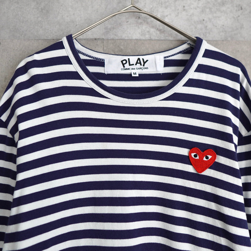 Logo Patch Stripe Long Sleeve Tee Shirt - NEWSED