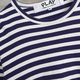 Logo Patch Stripe Long Sleeve Tee Shirt - NEWSED