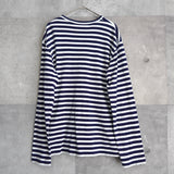 Logo Patch Stripe Long Sleeve Tee Shirt - NEWSED