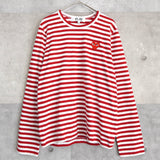 Logo Patch Stripe Long Sleeve Tee Shirt - NEWSED