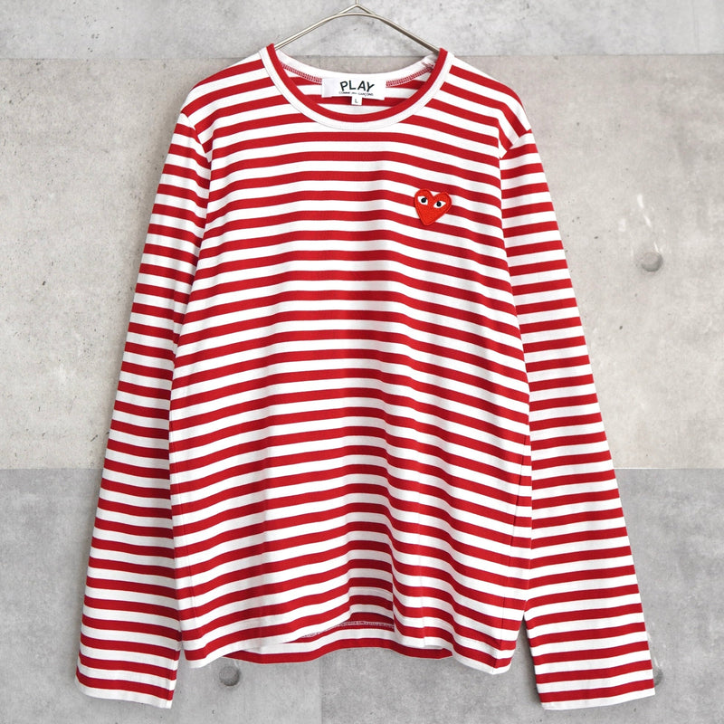 Logo Patch Stripe Long Sleeve Tee Shirt - NEWSED
