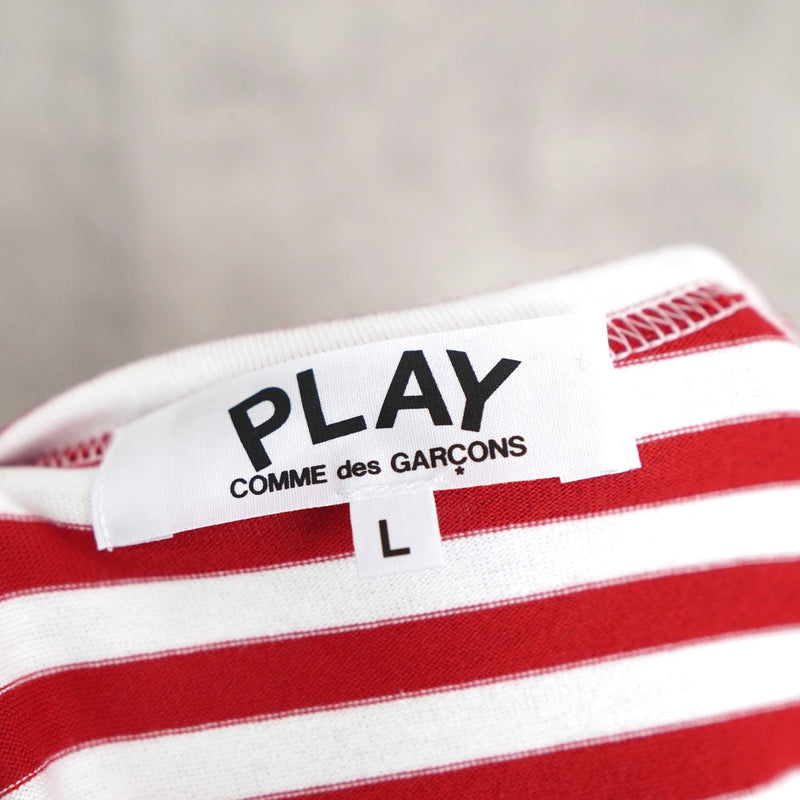 Logo Patch Stripe Long Sleeve Tee Shirt - NEWSED