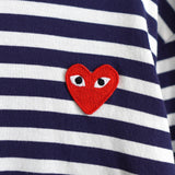 Logo Patch Stripe Long Sleeve Tee Shirt - NEWSED