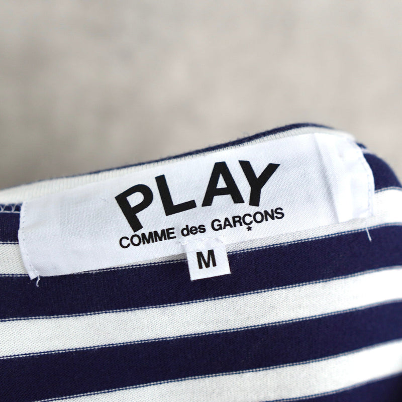 Logo Patch Stripe Long Sleeve Tee Shirt - NEWSED