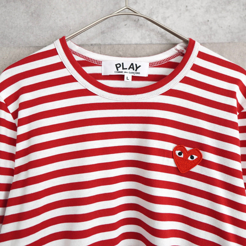 Logo Patch Stripe Long Sleeve Tee Shirt - NEWSED