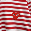 Logo Patch Stripe Long Sleeve Tee Shirt