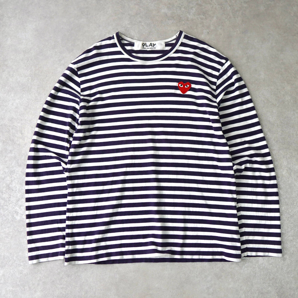 Logo Patch Stripe Long Sleeve Tee Shirt  AD2003