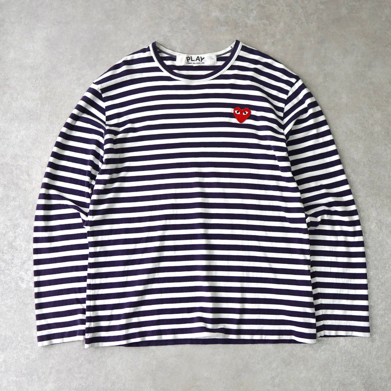 Logo Patch Stripe Long Sleeve Tee Shirt AD2003 - NEWSED
