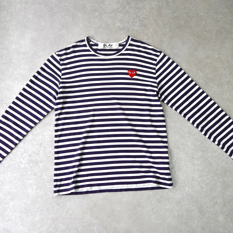 Logo Patch Stripe Long Sleeve Tee Shirt AD2003 - NEWSED
