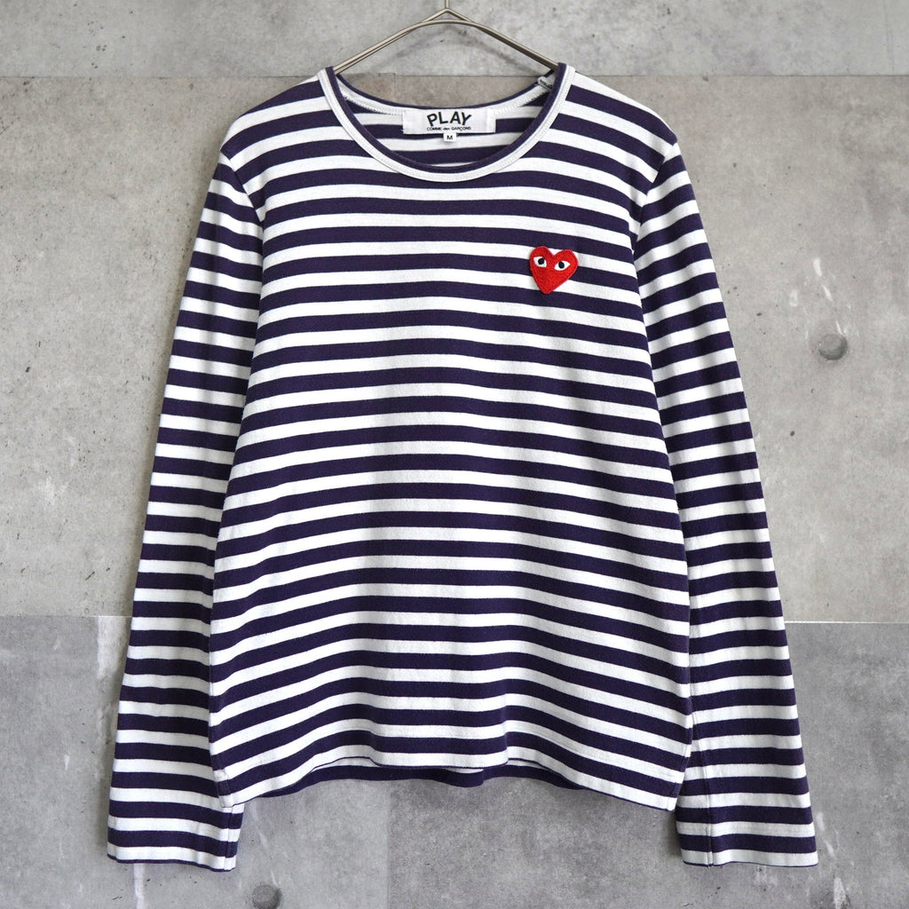 Logo Patch Stripe Long Sleeve Tee Shirt AD2014