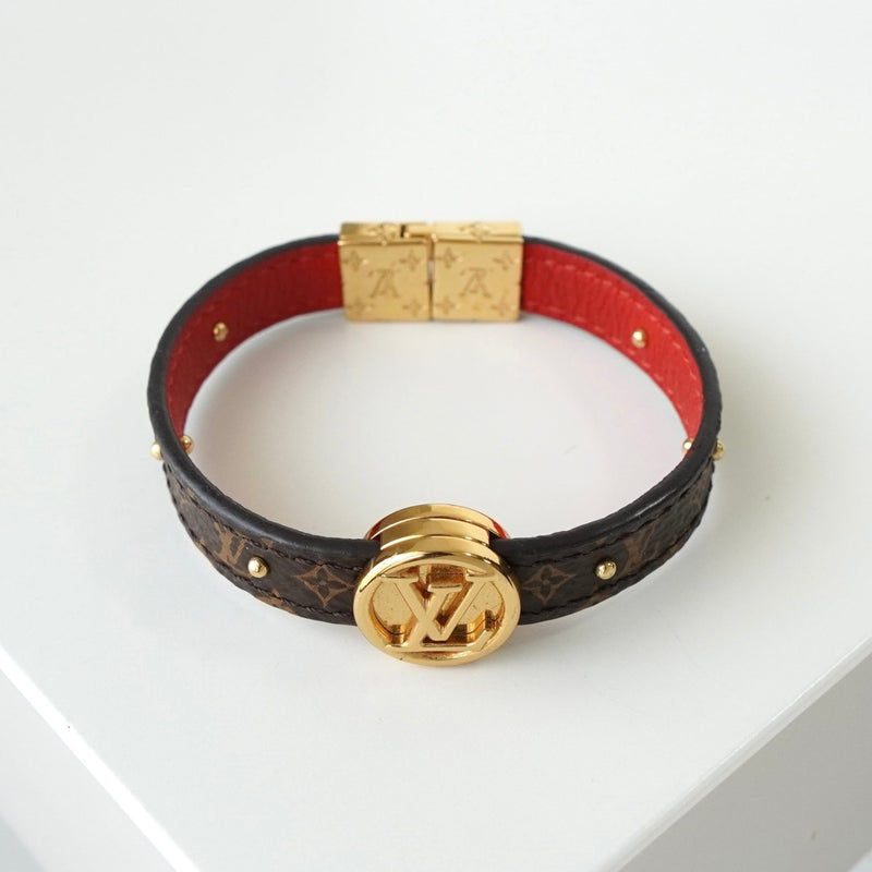 ルイ ヴィトン ブラスレ LVサークル リバーシブル モノグラム ブレスレット ブラウン / レッド - NEWSED