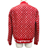 ルイヴィトン×シュプリーム LV Leather Baseball Jacket モノグラム ボンバージャケット レザージャケット レッド 54 メンズ - NEWSED