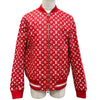 ルイヴィトン×シュプリーム LV Leather Baseball Jacket モノグラム ボンバージャケット レザージャケット レッド 54 メンズ
