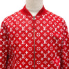 ルイヴィトン×シュプリーム LV Leather Baseball Jacket モノグラム ボンバージャケット レザージャケット レッド 54 メンズ
