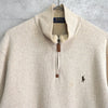 ポロラルフローレン ハーフジップ ハイネック スウェット アイボリー L〜XL相当
