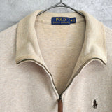 ポロラルフローレン ハーフジップ ハイネック スウェット アイボリー L〜XL相当 - NEWSED