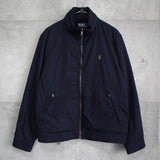 ポロバイラルフローレン ナイロンジャケット ブルゾン フリース裏地 ハイネック ネイビー Mサイズ - NEWSED