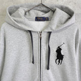 ポロラルフローレン ジップアップ パーカー ビッグポニー グレー Mサイズ - NEWSED