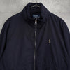 ポロバイラルフローレン ナイロンジャケット ブルゾン フリース裏地 ハイネック ネイビー Mサイズ