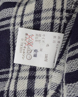 コム デ ギャルソン チェック柄 アシンメトリー 変形 プリーツ テーラードジャケット ネイビー ホワイト M レディース - NEWSED