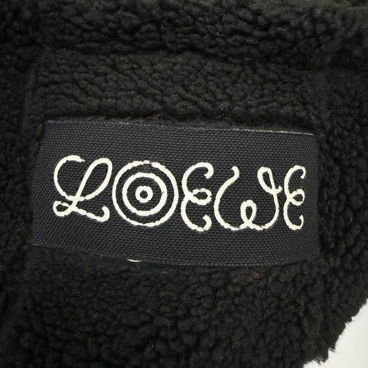 ロエベ ロゴワッペン ハーフジップ フリース パーカー ブラック M メンズ - NEWSED