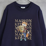 メゾン キツネ トロフィー フォックス プリント スウェット トレーナー ネイビー Mサイズ - NEWSED