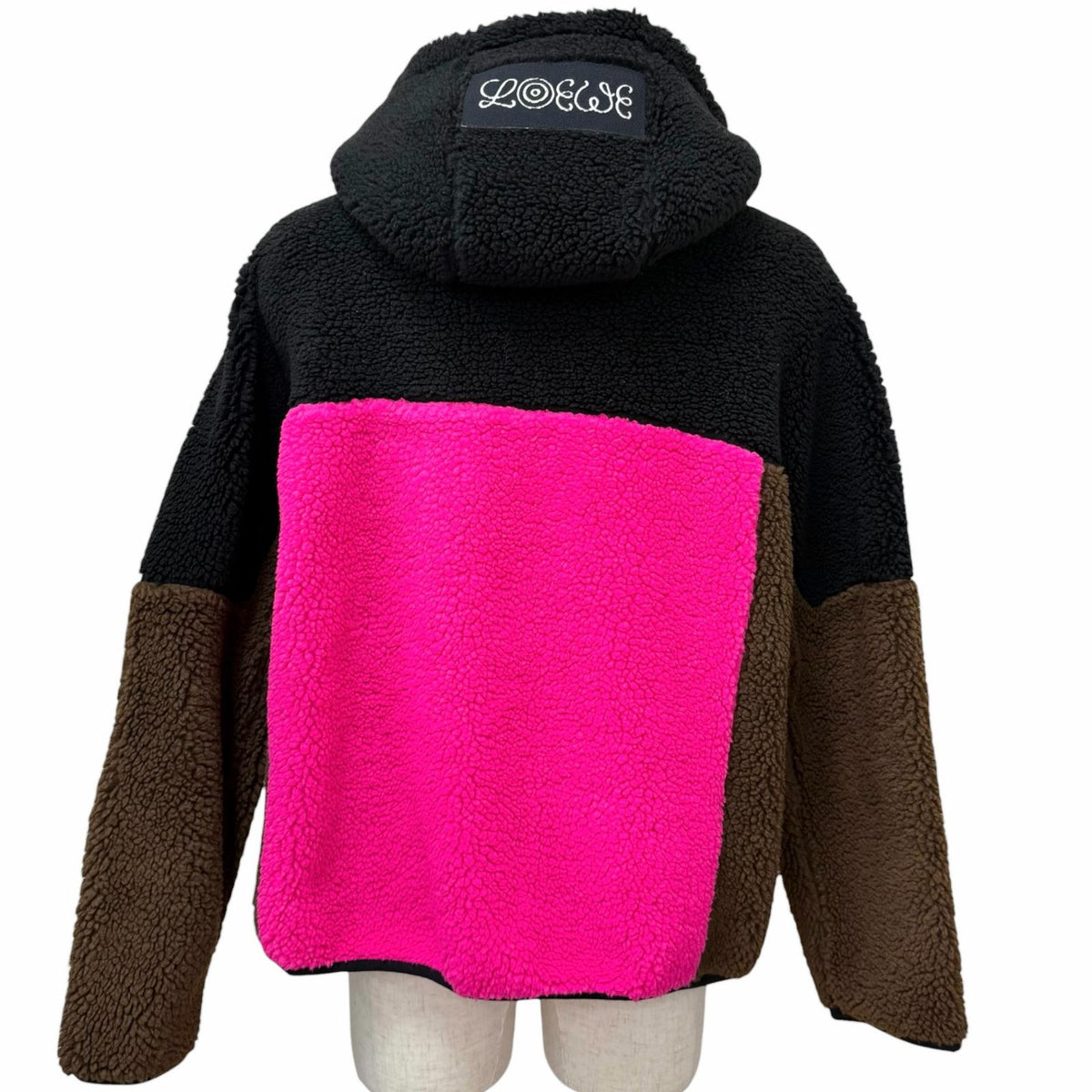 ロエベ ロゴワッペン ハーフジップ フリース パーカー ブラック M メンズ - NEWSED