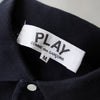 プレイ コムデギャルソン ハートロゴパッチ 半袖ポロシャツ ブラック Mサイズ AD2007