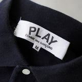 プレイ コムデギャルソン ハートロゴパッチ 半袖ポロシャツ ブラック Mサイズ AD2007 - NEWSED