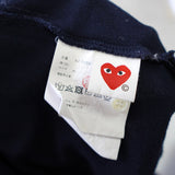 プレイ コムデギャルソン ハートロゴパッチ 半袖ポロシャツ ネイビー Mサイズ AD2020 - NEWSED