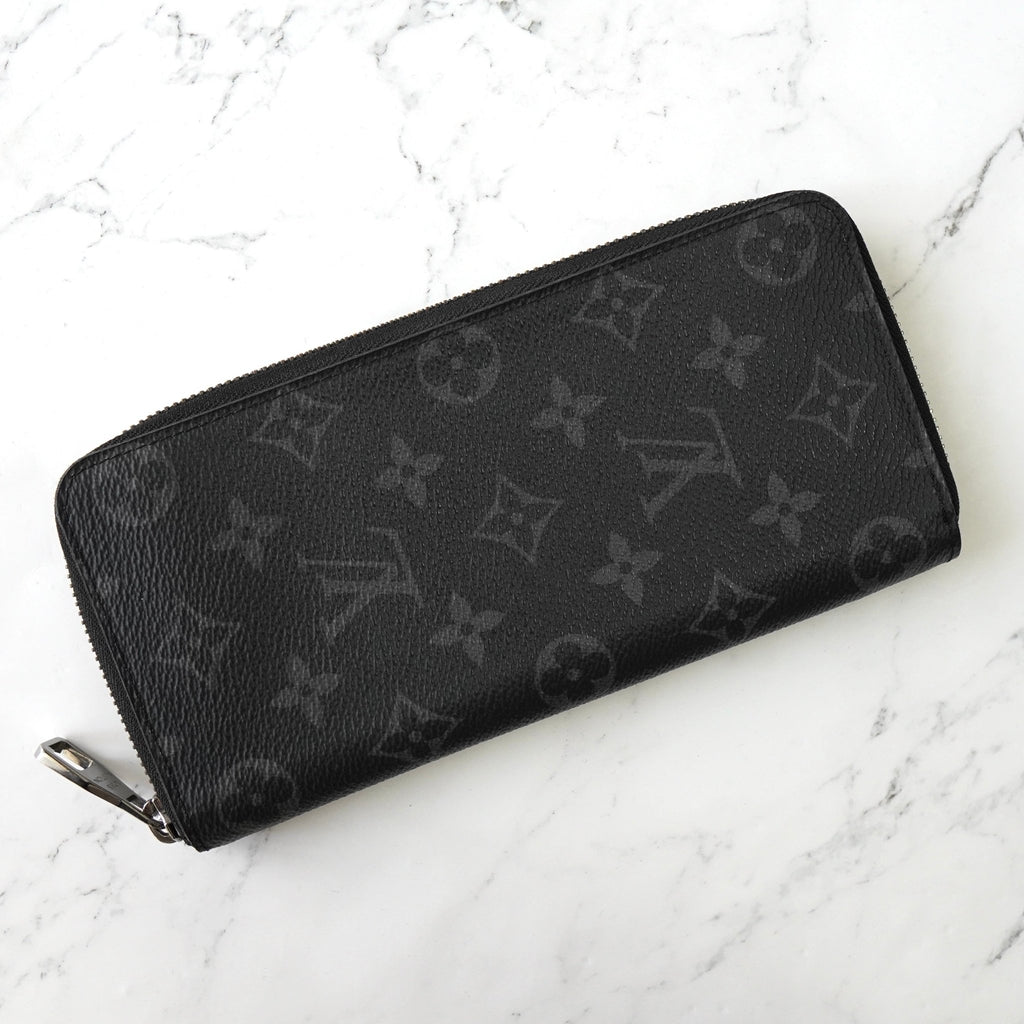 Louis Vuitton Monogram Eclipse Zippy 钱包 垂直长款钱包 圆形拉链 黑色 M62295
