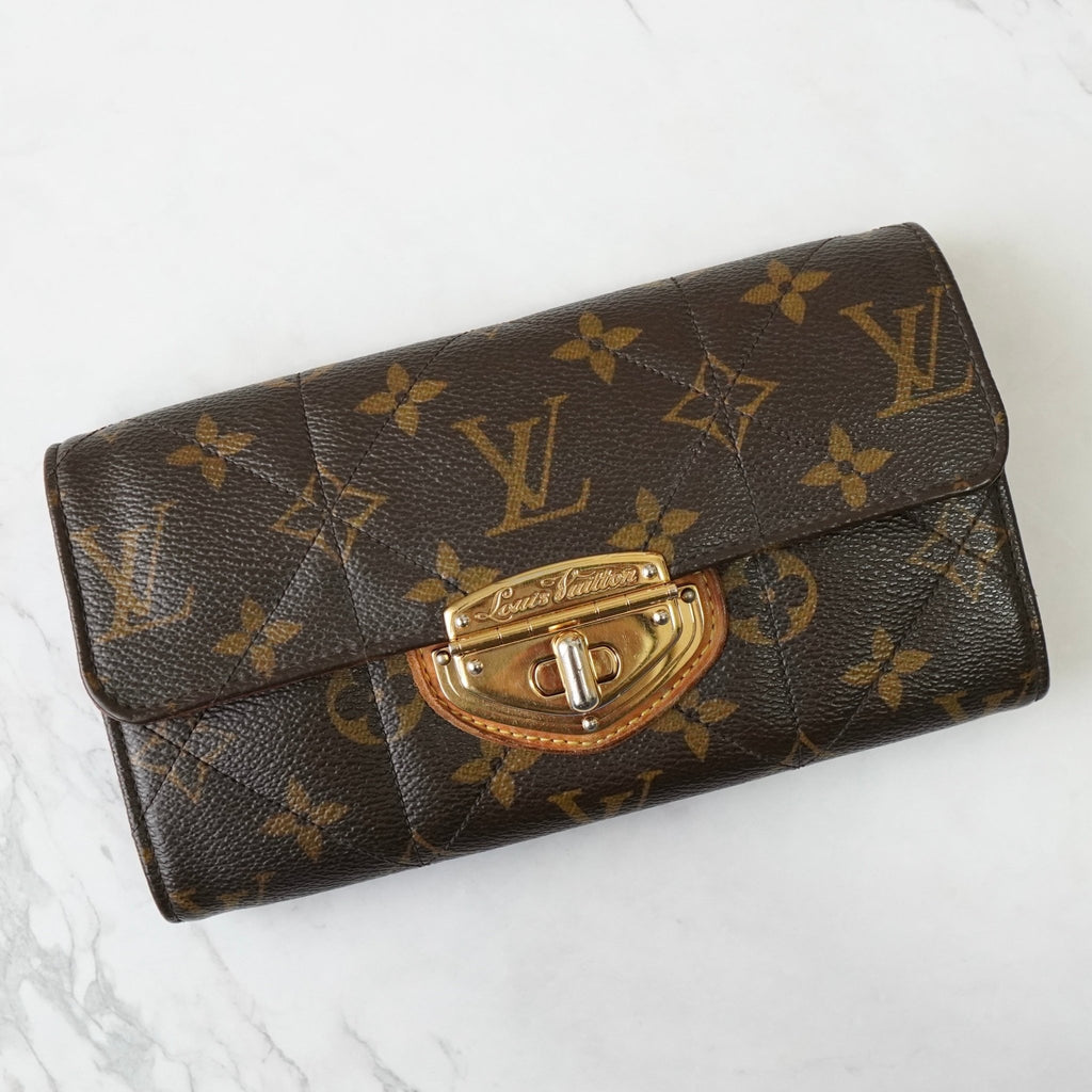 Louis Vuitton Monogram Portefeuille Sarah Etoile 长款钱包翻盖旋锁棕色 M66556
