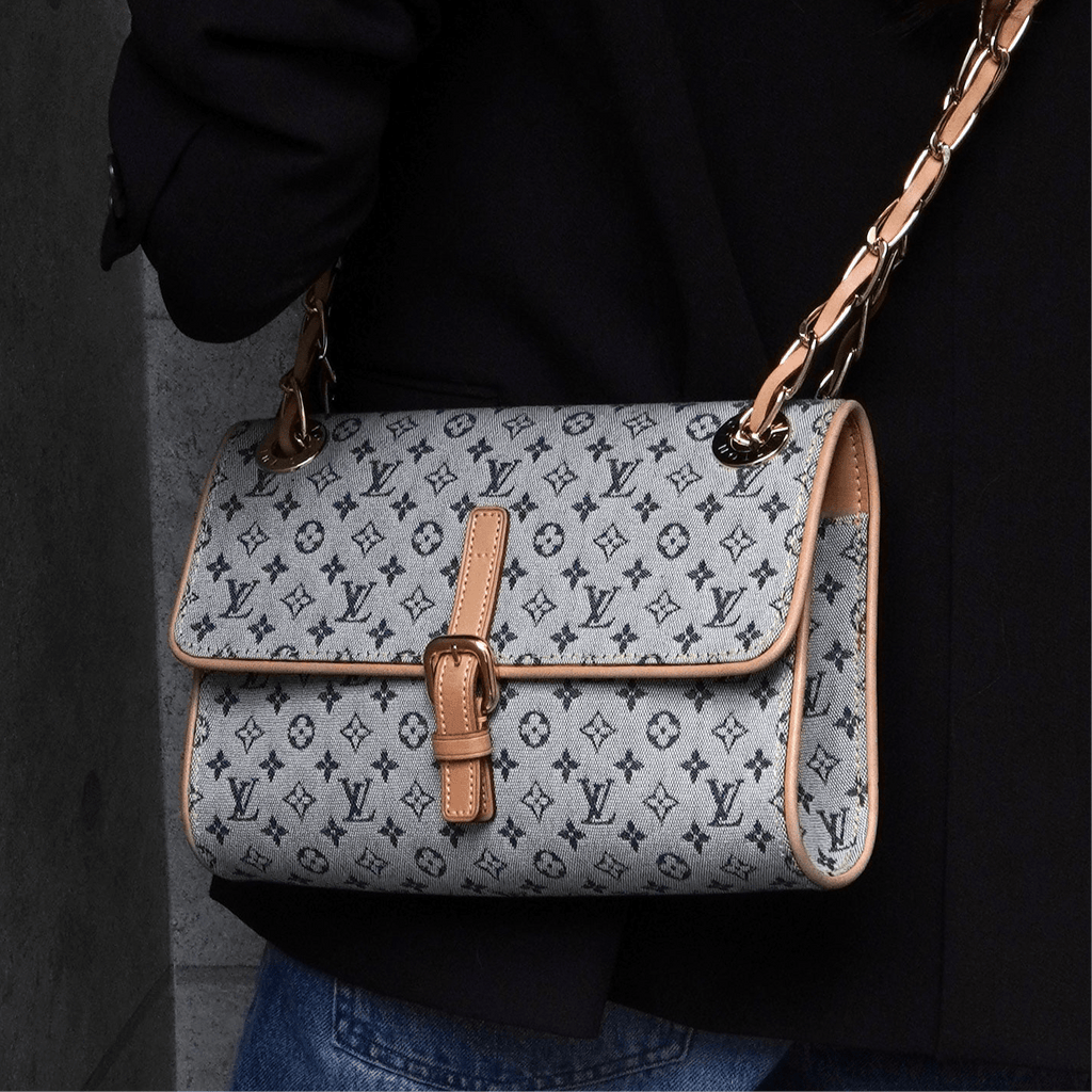 ルイ ヴィトン モノグラム ミニ カミーユ チェーン ショルダーバッグ ブルー M92002