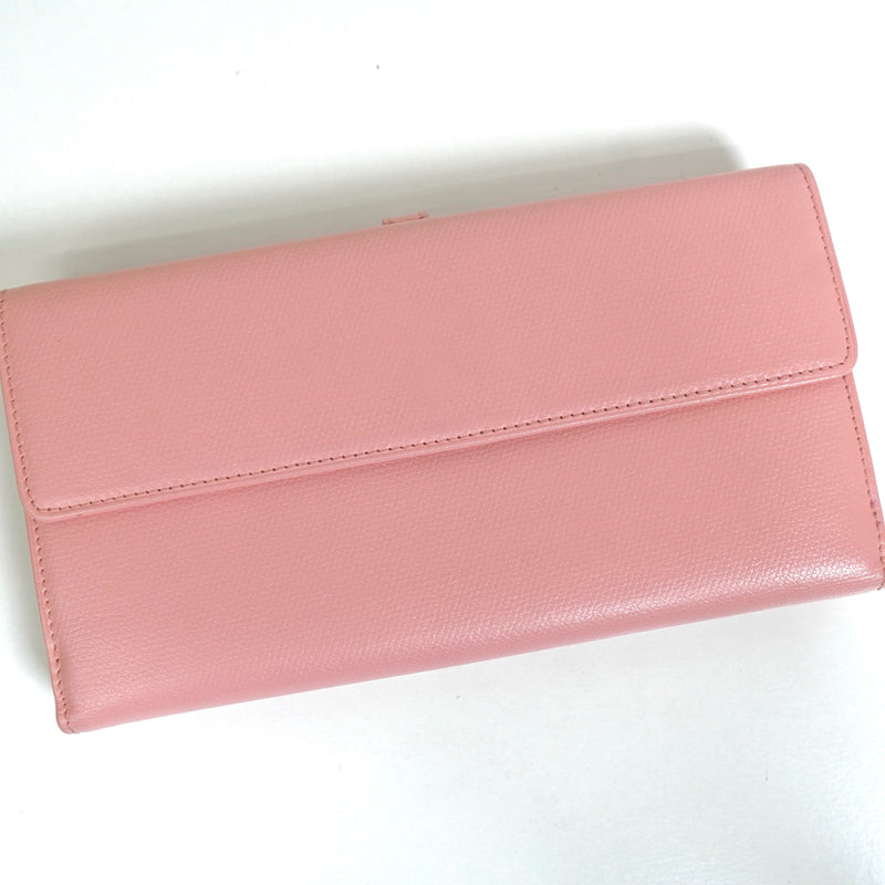 シャネル ココボタン レザー 長財布 ピンク