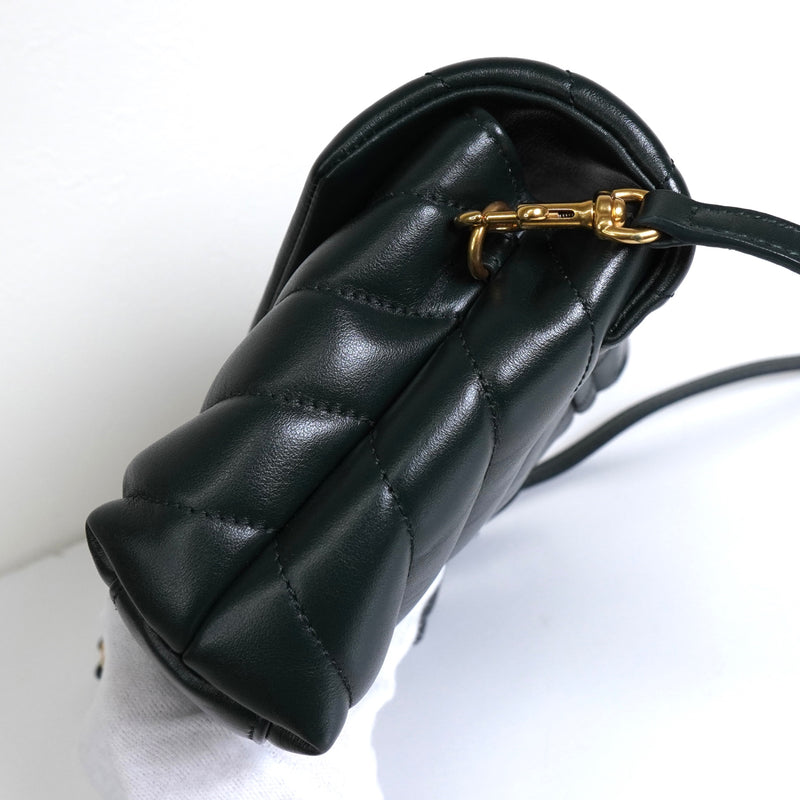 サンローラン YSLロゴ ルル レザー ショルダーバッグ グリーン