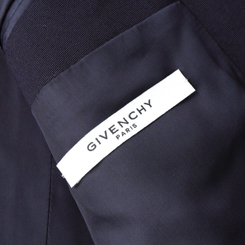 ジバンシィ 異素材切り替え MA - 1 ドッキング シングル テーラードジャケット ネイビー - NEWSED