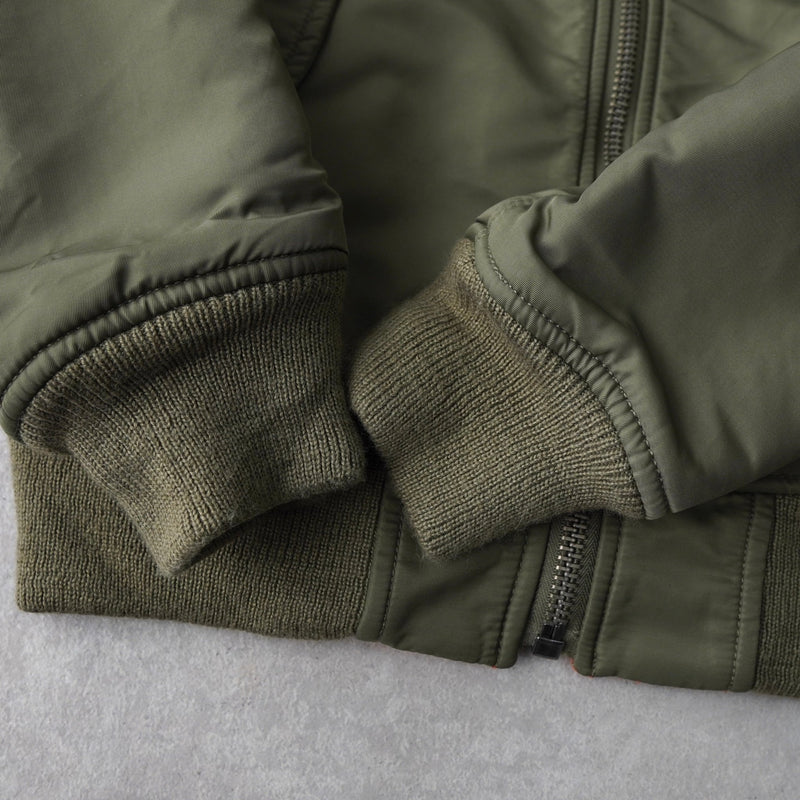 ラルフローレン パッチワーク リバーシブル MA - 1 カーキ / オレンジ - NEWSED