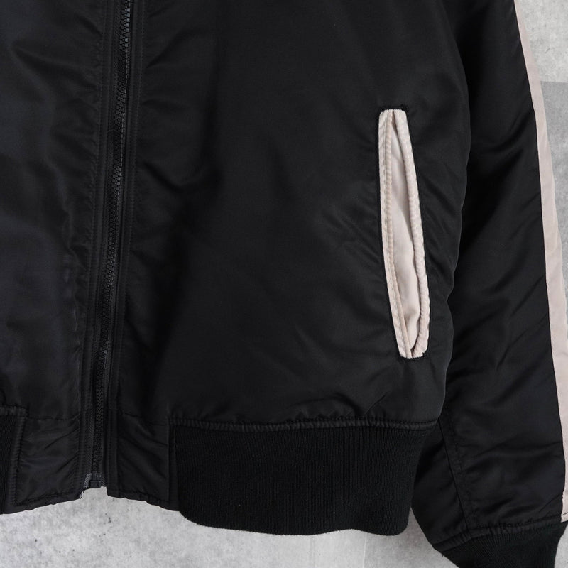 ショット × アンダースンベル 刺繍 MA - 1 スカジャン 中綿ジャケット ブラック - NEWSED